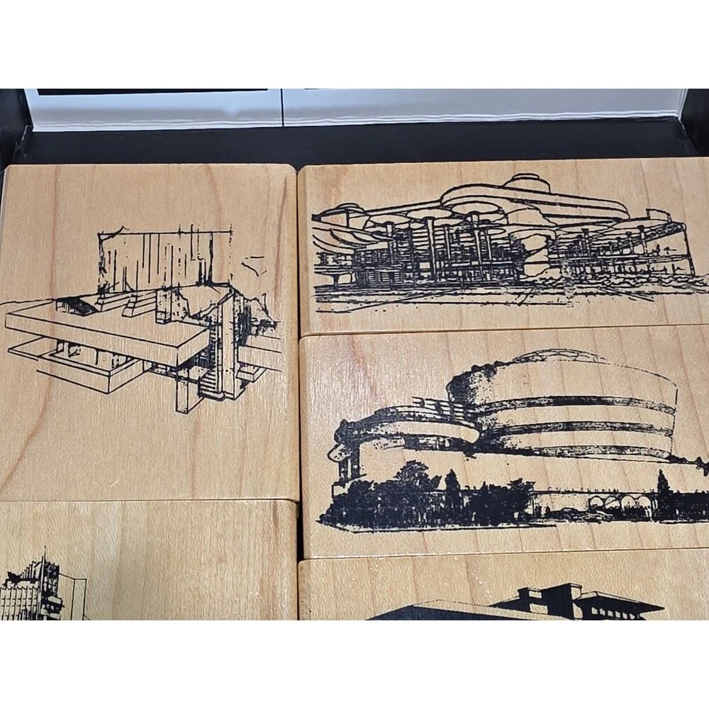 Frank Lloyd Wright Architectural Rubber Stamp Set Museum of Modern Art MoMA